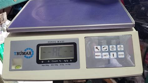 Ajuste de peso calibración bascula Trumax modelo Fenix maxi de 30 kg