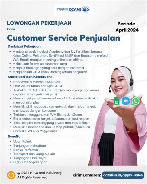 Lowongan Kerja Customer Service Penjualan Di Indobot Academy