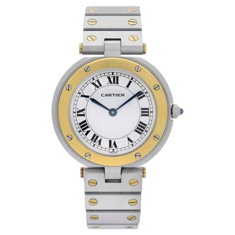 Cartier Santos Two Tone Automatic Ladies Watch At 1stdibs Cartier