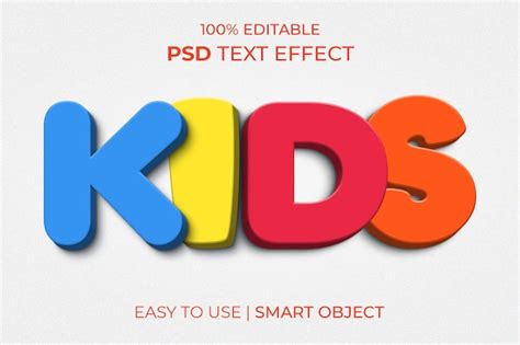 Effet De Style De Texte Pour Enfants Avec Effet De Texte De Style 3d