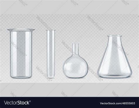 Realistic Lab Glassware Set Royalty Free Vector Image