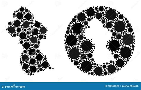 Mosaico Di Infezione Covid Invertito E Mappa Della Guyana Nera