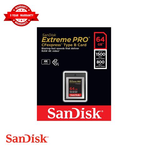 Sandisk 64gb Extreme Pro Cfexpress Card Type B Up To 1500mb S Read Speed Alinelk