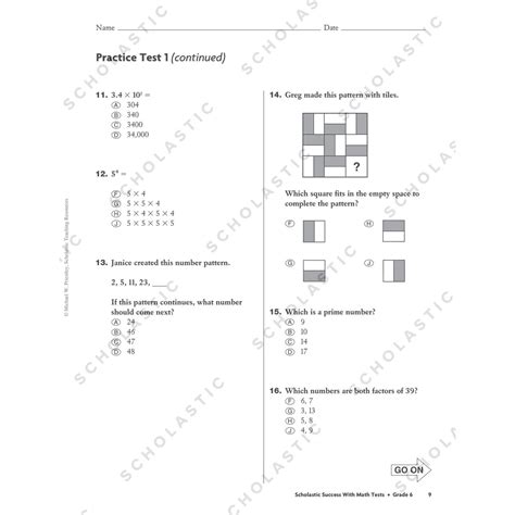 Success W Math Tests 6 Educational Outfitters
