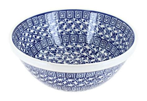 Blue Rose Polish Pottery Olympia Cereal Soup Bowl Qfc