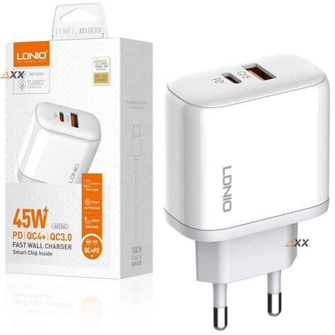 Сетевое зарядное устройство для телефона USB-C, USB-A Ldnio 45W QC4 ...