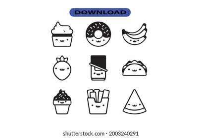 Cute Food Icon Logo High Resolution Stock Vector (Royalty Free) 2003240291 | Shutterstock