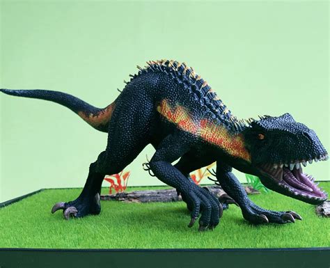 Geminiandgenius Jurassic Dinosaur World Toys Black Velociraptor With Movable Mouth Realistic