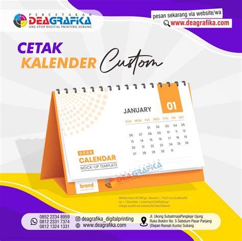 Cetak Kalender Meja Kalender Duduk Custom Dea Grafika