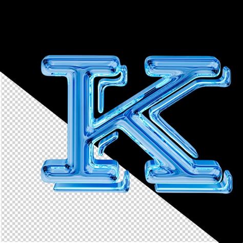 Lettre De Symbole 3d De Glace Bleue K PSD Premium