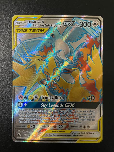 Pokemon Tcg Moltres Zapdos Articuno Gx Full Art Ultra