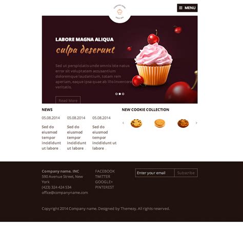 Confectionery Responsive Website Template