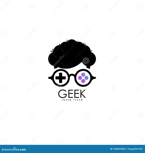 Geek Logo Vector Template. Geek Logo Character Stock Illustration - Illustration of computer ...