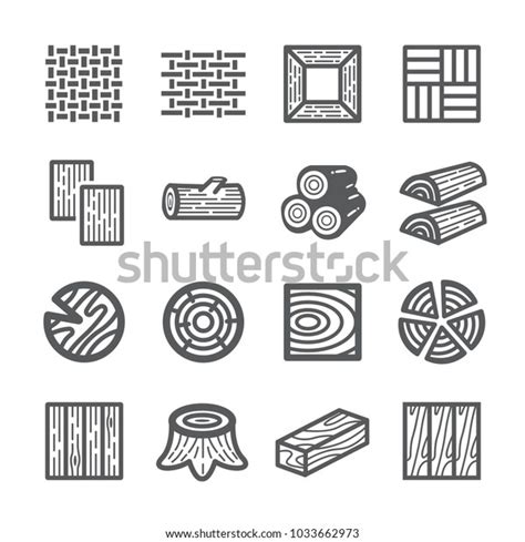 Wood Icon Set Stock Vector (Royalty Free) 1033662973 | Shutterstock