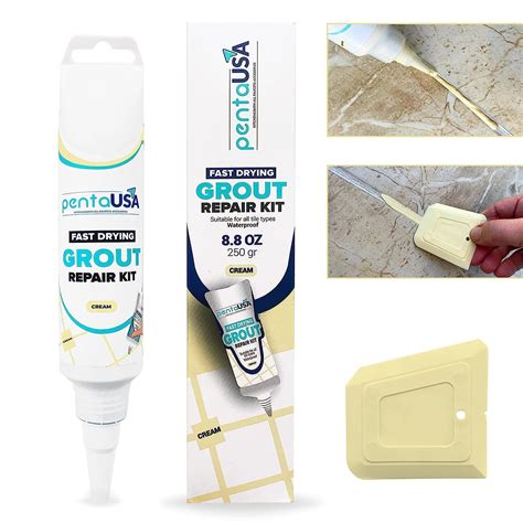 Pentausa Tile Grout Repair Kit Cream Grout Filler Triple Protection