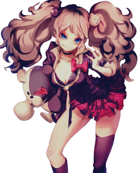 Junko Enoshima Monokuma【dangan Ronpa】 1024x1280 Png Download