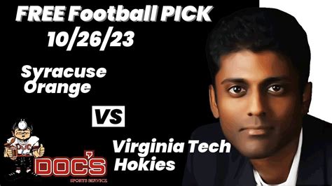 Free Football Pick Syracuse Orange Vs Virginia Tech Hokies Prediction