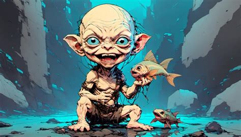 Gollum Catching Fish