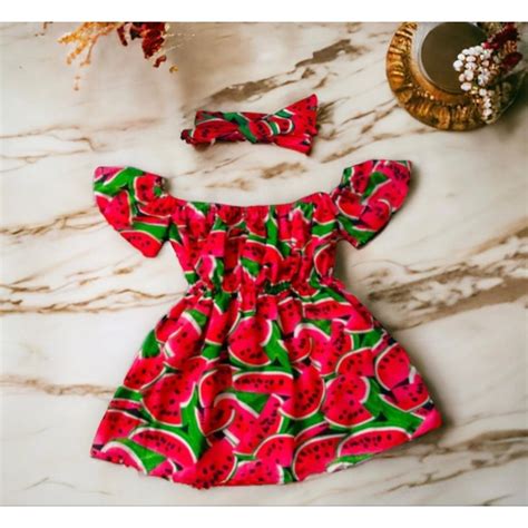 Vestido Bebe Menina Roupa Infantil Romper Melancia Algodao