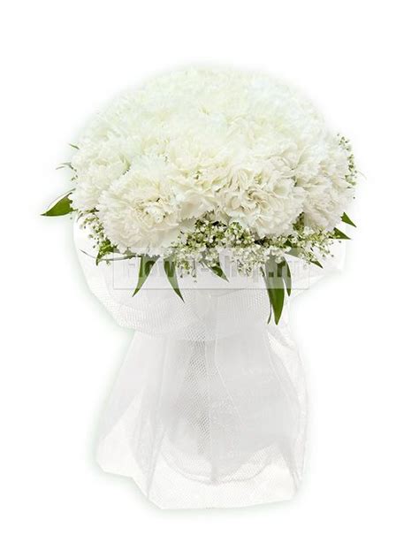 Букет невесты открытый из гвоздик и гипсофилы №67 - Flower-shop.ru ...