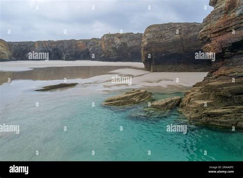 Aerial view of As Catedrais beach in north Spain Stock Photo - Alamy