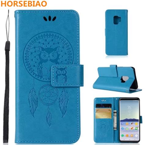 50 unids en relieve búho impreso cartera cuero Flip caso para Samsung