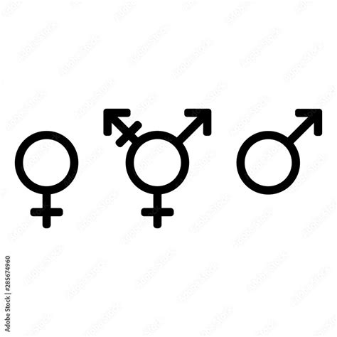 Vecteur Stock Gender Symbols Icon Set Male Female And Transgender