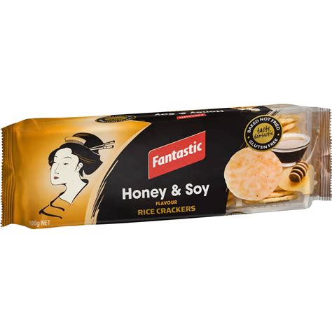 Fantastic Rice Crackers Honey And Soy 100g Woolworths