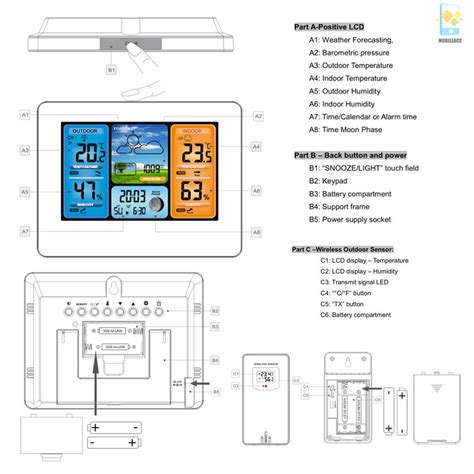 M FanJu FJ3373 Multifunction Digital Weather Station LCD Alarm Clock