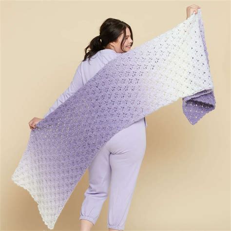 Free Caron Pretty Flower Shawl Crochet Pattern