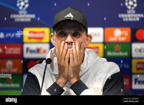 Bayern Munich Head Coach Thomas Tuchel During A Press Conference At The