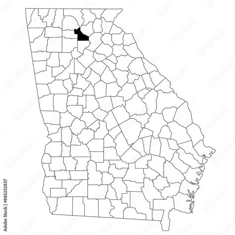 Map Of Dawson County In Georgia State On White Background Single