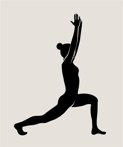 Woman Doing Yoga Pilates Slim Girl Doing Yoga Hand Drawn Black