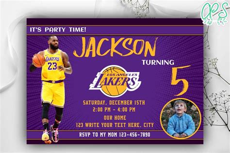 Lakers Birthday Invitation Template To Print At Home Diy