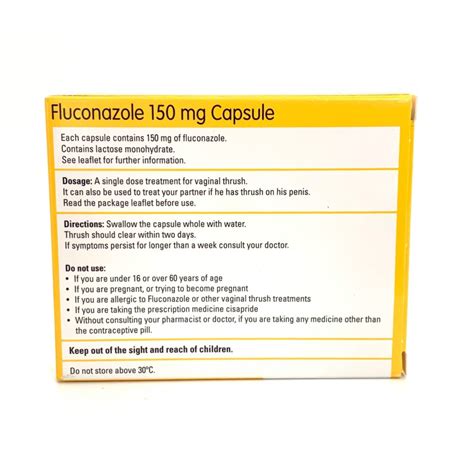 Fluconazole Fungal Infection 150mg Tablet Thrush Tablet Home Health Uk