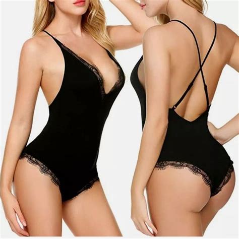 Sexyfun Tops Womendeep V Lace Teddy Sexy Lingerie One Piece Babydoll Bodysuit Sleepwear Us