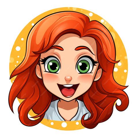 Premium Ai Image A Cartoon Girl With Red Hair And Green Eyes