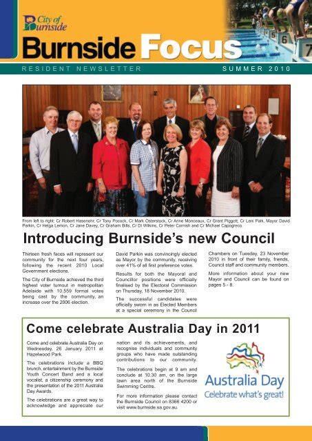 Introducing Burnsides New Council City Of Burnside Sagovau