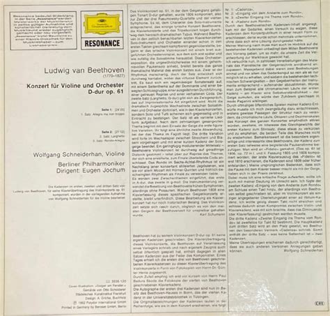 Lp Schneiderhan Beethoven Konzert Fur Violine Und