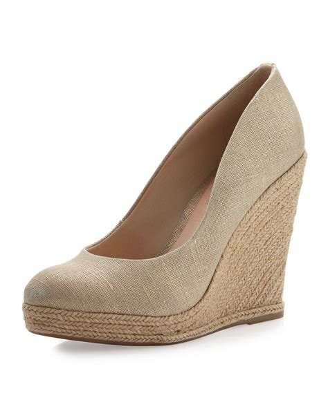 Schutz Espadrille Wedge Pump In Gold Lyst