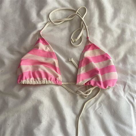 Cute Kawaii Bikini Stripe Top Size Small Depop