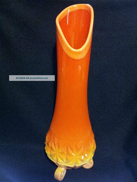 Vintage Retro Mid Century Tall Orange Vase Must See Vase Retro Vintage Retro Mid Century