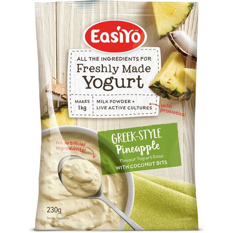 Easiyo Pineapple And Coconut Bits Yoghurt Base 230g Woolworths