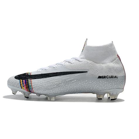 Crampons de Football Nike Mercurial Superfly VI Elite FG - Blanc Argente Noir