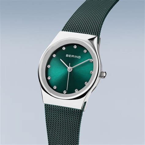 Reloj Bering Classic Mujer Verde y Plateado Analógico 12927 808