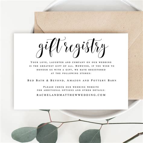 Rustic Elegant Greenery Gift Registry Card Ubicaciondepersonas Cdmx