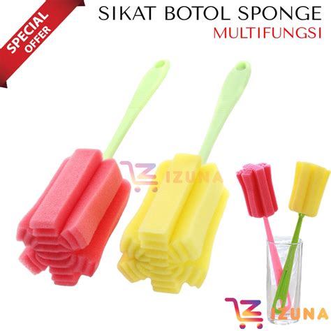 Jual Izuna Sikat Sponge Pembersih Botol Dan Gelas Sikat Gagang