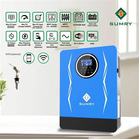 Купить дешево Sumry 3kw Hybrid Solar Inverter 24v 220v Mppt Hybrid Home Inverter Mppt Off Grid