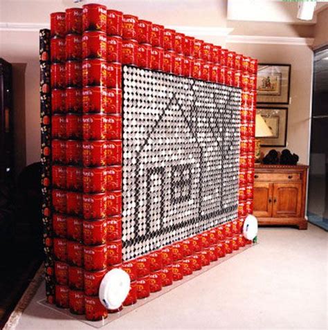 Canstruction Etch A Sketch Food Sculpture Cans Art Canned Food