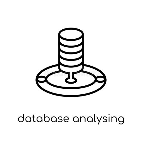 Base De Datos Que Analiza El Icono Vector Linear Plano Moderno De Moda